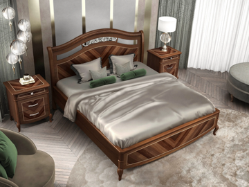 PRESTIGE 2 - Wooden double bed with high headboard by CASA +39 - view 3